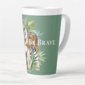Tasse Latte Tigre avec Feuille (Angle droit)