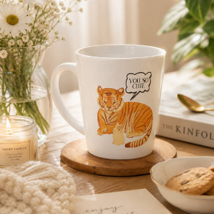 Tasse Latte Tigre et Bunny Amitié – Illustrations de jolis ani
