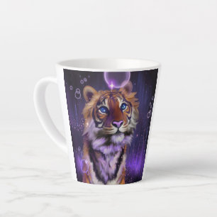 Tasse Latte Tigre mignon sous ciel violet