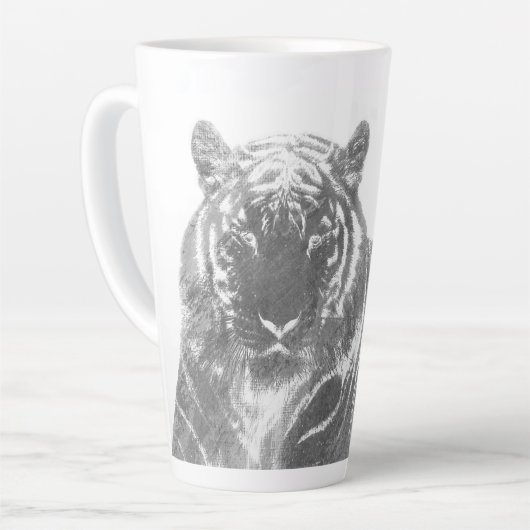 Tasse Latte Tigre noir et blanc (Angle gauche)