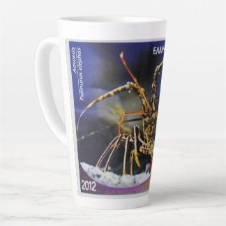 Tasse Latte Timbre postal grec homard épineux