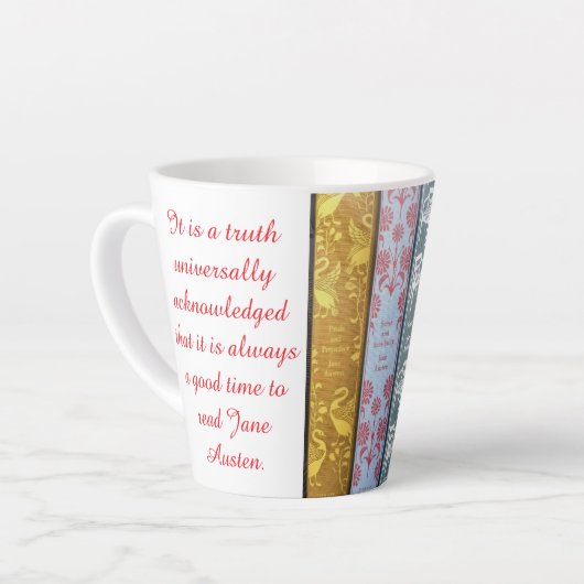 Tasse Latte Time to read Jane Austen(red script) (Angle gauche)