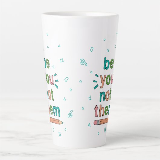 Tasse Latte Tirez-Vous À La Main Citer Des Citations Pour Enfa (Devant)