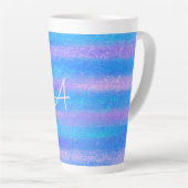 Tasse Latte Tirures Iridescentes Chatoyantes Turquoise Rose (Angle droit)