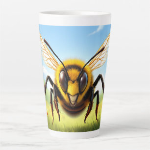Tasse Latte Titre : Illustration d'un bourdon souriant