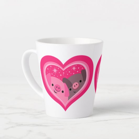 Tasse Latte Toi Et Moi (Jolies Cochons De Caricature) (Angle gauche)