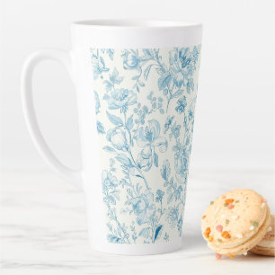 Tasse Latte Toile de jouy Chinoiseries Fleurs de Pivoine Flora