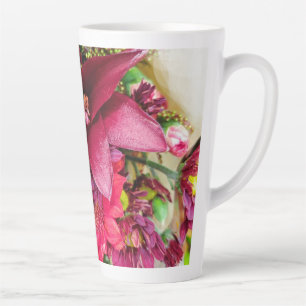 Tasse Latte tôle à tôle fleurie