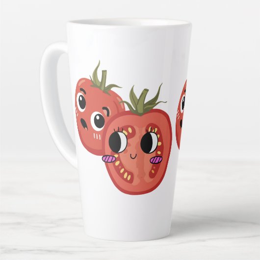Tasse Latte Tomate en admiration (Angle gauche)