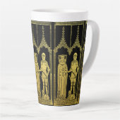 Tasse Latte Tombeau médiéval en laiton Rubbing Chevalier, Dame (Angle droit)