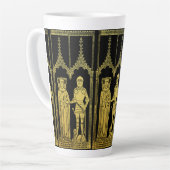 Tasse Latte Tombeau médiéval en laiton Rubbing Chevalier, Dame (Angle gauche)