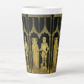 Tasse Latte Tombeau médiéval en laiton Rubbing Chevalier, Dame (Devant)