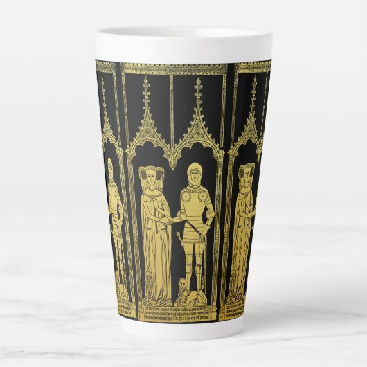 Tasse Latte Tombeau médiéval en laiton Rubbing Chevalier, Dame (Devant)