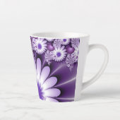 Tasse Latte Tomber dans l'amour Fleurs Abstraites et Coeurs Fr (Droite)