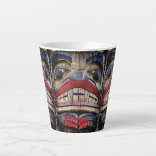 Tasse Latte Tonnerre à visage totem
