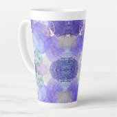 Tasse Latte Tons de lavande et de fleurs Abstraites vertes (Angle gauche)