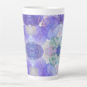 Tasse Latte Tons de lavande et de fleurs Abstraites vertes (Devant)