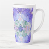 Tasse Latte Tons de lavande et de fleurs Abstraites vertes (Droite)