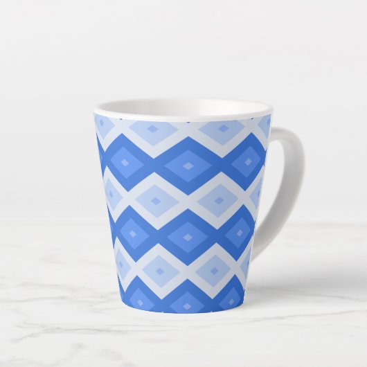 Tasse Latte Tons de motif de diamant bleu (Angle droit)
