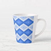 Tasse Latte Tons de motif de diamant bleu (Droite)