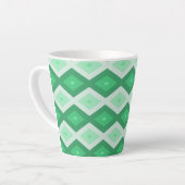 Tasse Latte Tons de motif diamant vert (Angle gauche)