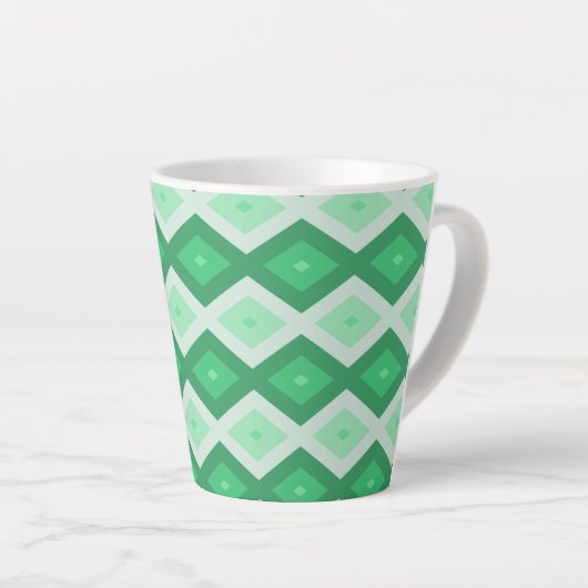 Tasse Latte Tons de motif diamant vert (Angle droit)