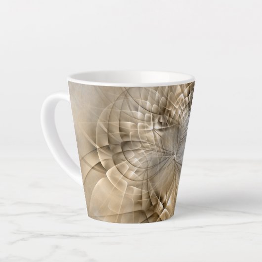 Tasse Latte Tons Terre Abstrait Art fractal moderne Texture (Angle gauche)
