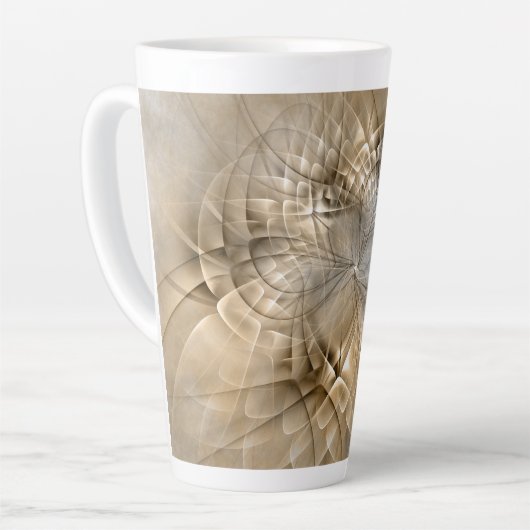 Tasse Latte Tons Terre Abstrait Art fractal moderne Texture (Angle gauche)