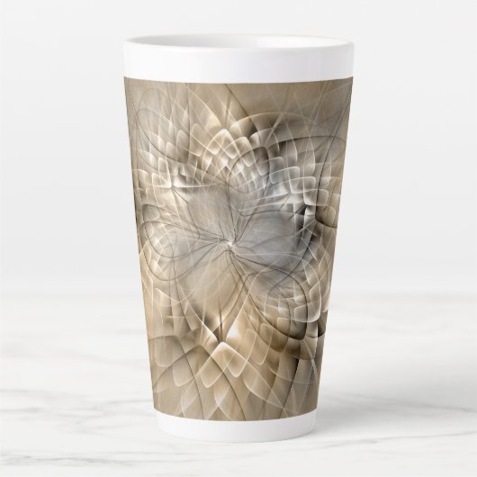 Tasse Latte Tons Terre Abstrait Art fractal moderne Texture (Devant)