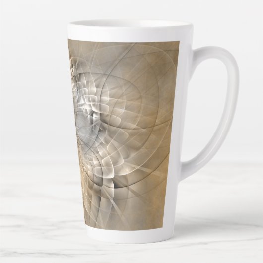 Tasse Latte Tons Terre Abstrait Art fractal moderne Texture (Droite)