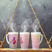 Tasse Latte Tons Violet Fleur Iris vintage