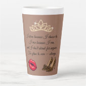 Tasse Latte Too Glam To Care – Chic Quote  (Devant)