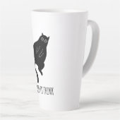 Tasse Latte Too Tired to Think - Funny Exhausted Black Cat (Angle droit)