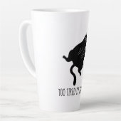Tasse Latte Too Tired to Think - Funny Exhausted Black Cat (Angle gauche)