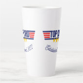 Tasse Latte Top Papa avec date d'établissement modifiable (Devant)