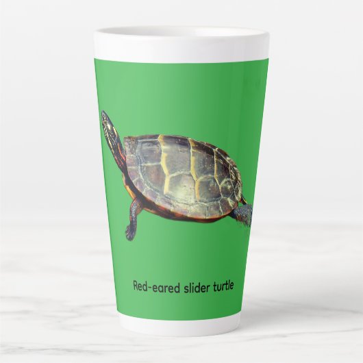 Tasse Latte Tortue à oreilles rouges (Devant)