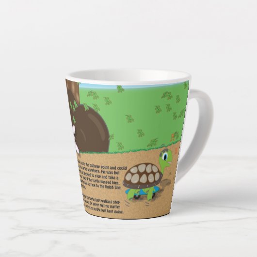Tasse Latte tortue et lapin (Angle droit)
