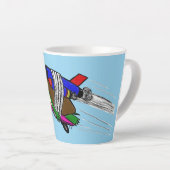 Tasse Latte Tortue volante (Angle droit)