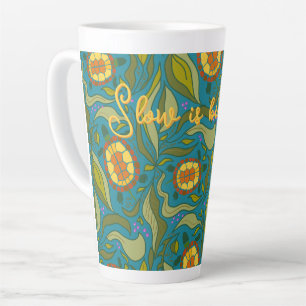 Tasse Latte Tortues bleues inspirantes Slow is Beautiful
