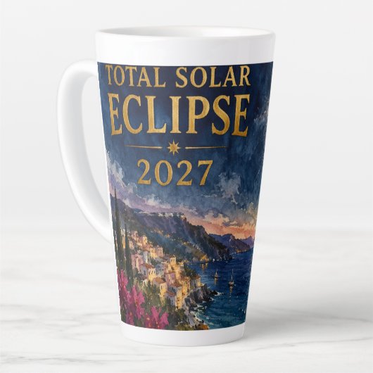 Tasse Latte Total Solar Eclipse 2027 Mediterranean  (Angle gauche)