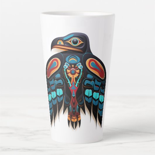 Tasse Latte totem du corbeau de Salish (Devant)