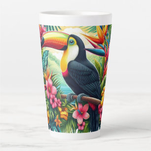 Tasse Latte Toucan tropical/oiseau Toucan de la jungle