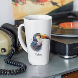 Tasse Latte Toucan Tropical Splendor, personnalisé