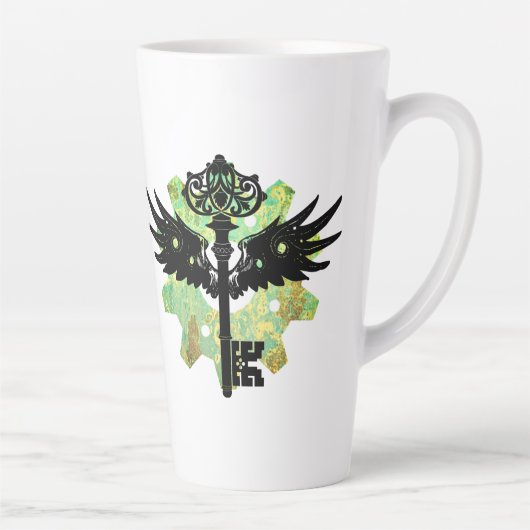Tasse Latte Touche aile Steampunk et roue (Droite)