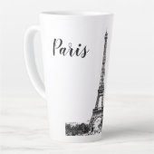Tasse Latte Tour Eiffel noir et blanc (Angle gauche)