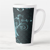 Tasse Latte Tour Eiffel Turquoise Floral (Droite)