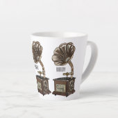 Tasse Latte Tourne-disque dessin animé (Angle droit)