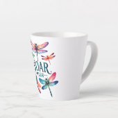Tasse Latte Tourner haut - libellule artistique (Angle droit)