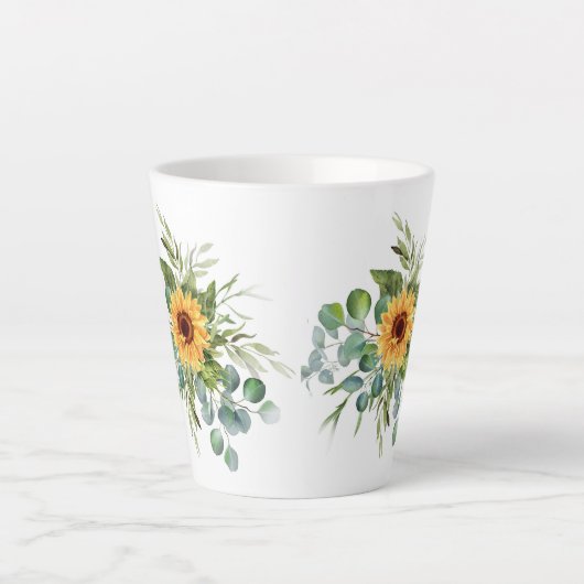 Tasse Latte Tournesol d'automne Cosy Musique d'automne (Devant)