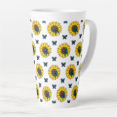 Tasse Latte Tournesol et papillon bleu (Angle droit)